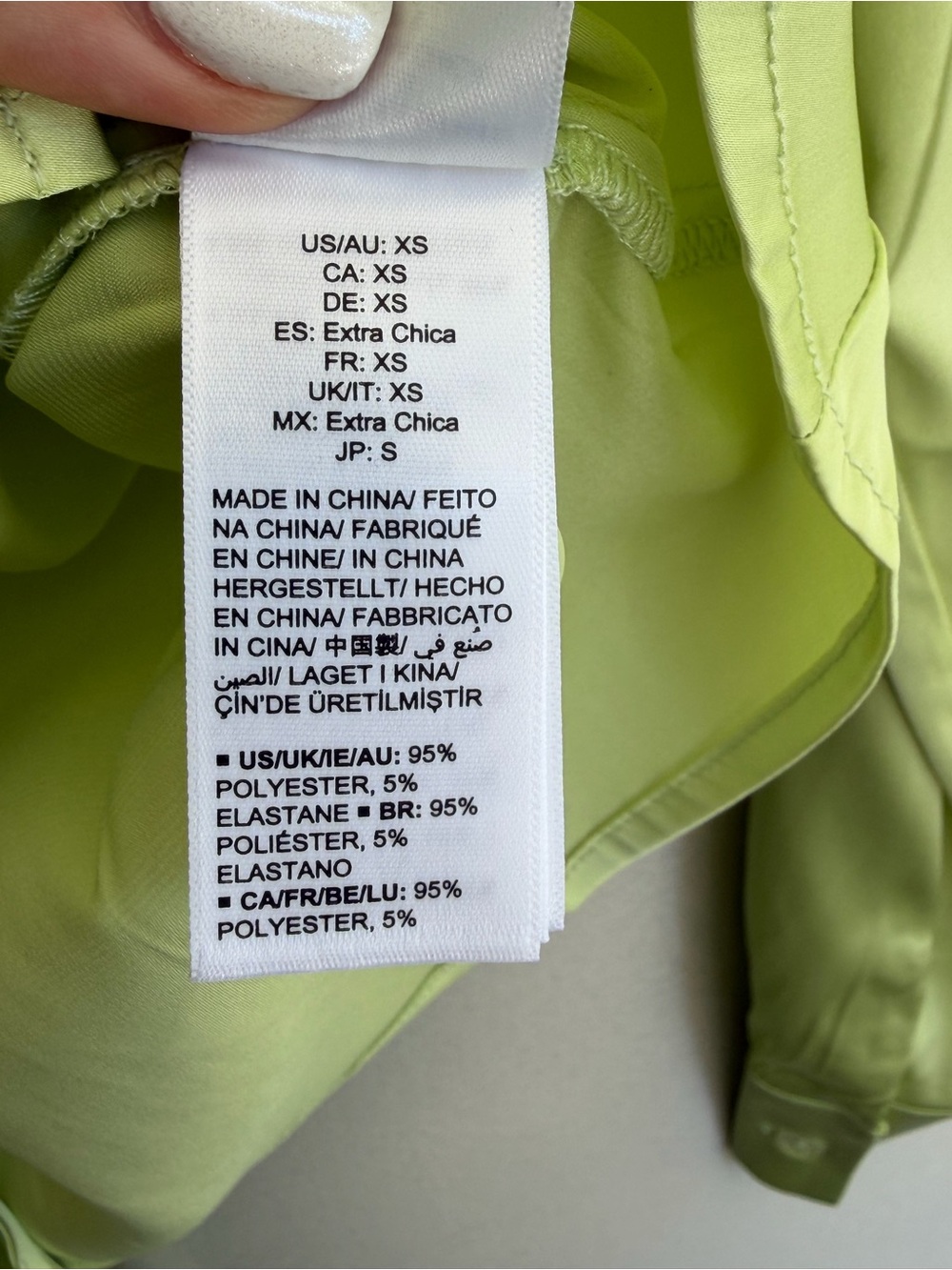 The Drop x Karen Kimball Lime Ruched Tie Front Satin Blouse Women’s XS NWT - Picture 7 of 12